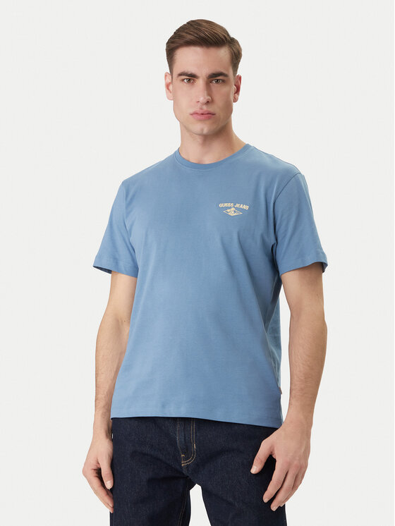 Guess Jeans Guess Jeans T-Shirt M6GIB7 K8HM0 Modrá Regular Fit