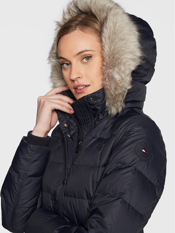 Tommy Hilfiger Tommy Hilfiger Пуховик Tyra WW0WW37486 Cиній Regular Fit