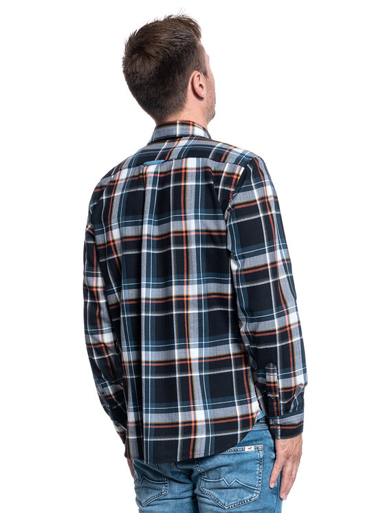 Mustang Mustang Camicia CLEMENS CHECK PLUS Arancione Regular Fit