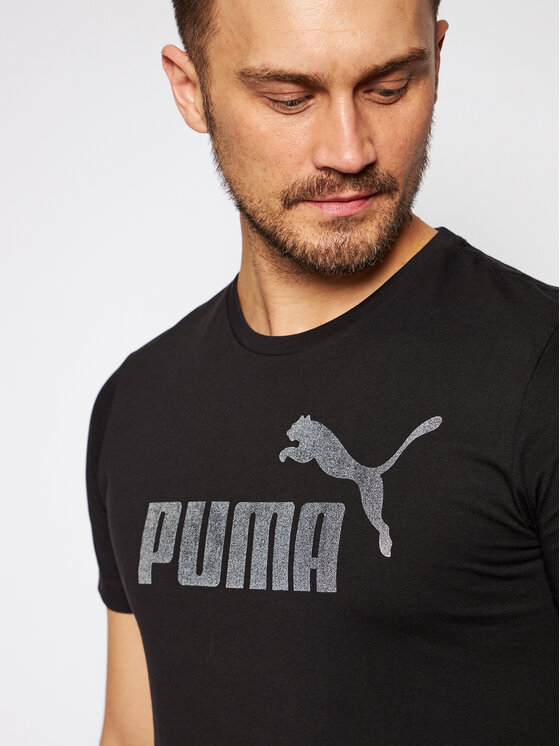 Puma Puma T-Shirt Essentials Logo Tee 582046 Μαύρο Regular Fit