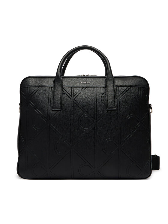 Calvin Klein Calvin Klein Geantă pentru laptop Emblem Aop Emboss Commuter LV04D3329G Negru