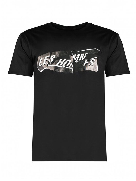 Les Hommes Les Hommes T-Shirt LLT202-717P | Round Neck T-Shirt Μαύρο Regular Fit