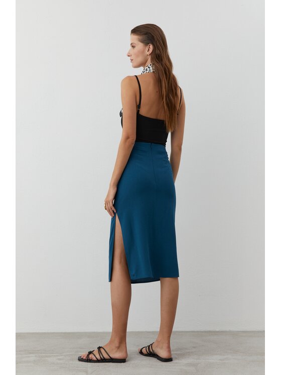 Duende Duende Spódnica midi Rosie Skirt Turkusowy Slim Fit