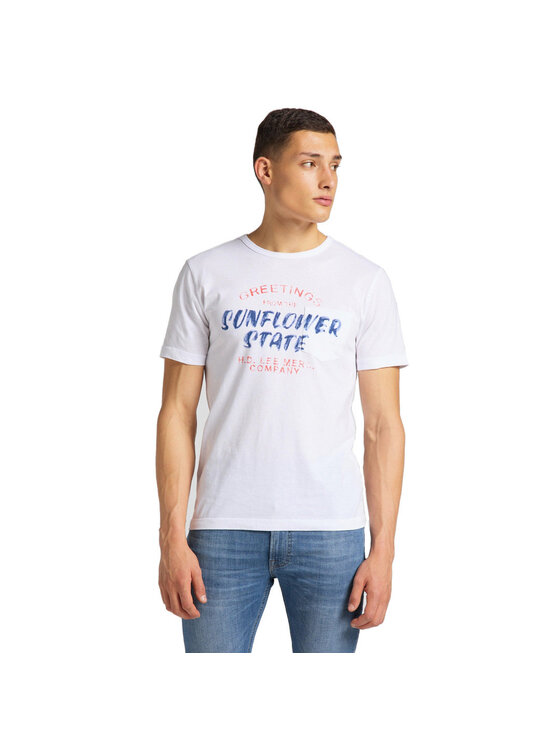 Lee Lee T-shirt SS POSTER TEE Bianco Regular Fit