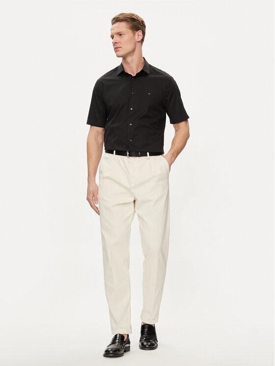 Tommy Hilfiger Tommy Hilfiger Cămașă Core MW0MW34626 Negru Slim Fit