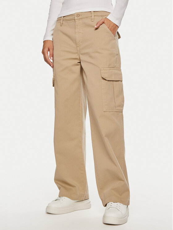 Guess Jeans Cargo nohavice W4YB61 WGCV1 Béžová Relaxed Fit
