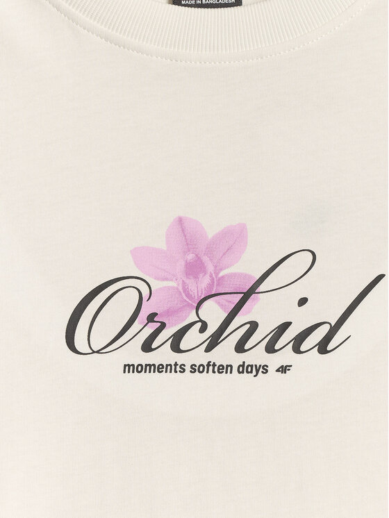 4F 4F T-Shirt TROPIC ORCHID Biały Regular Fit
