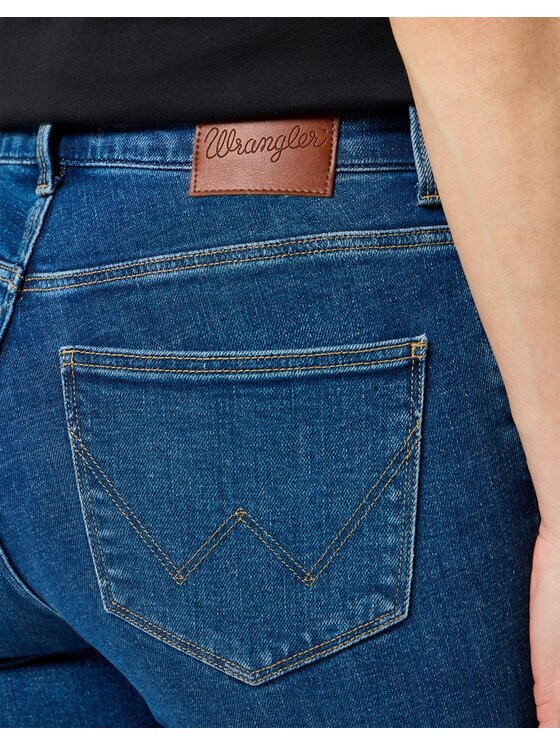 Wrangler Wrangler Jeansy High Skinny Niebieski Skinny Fit