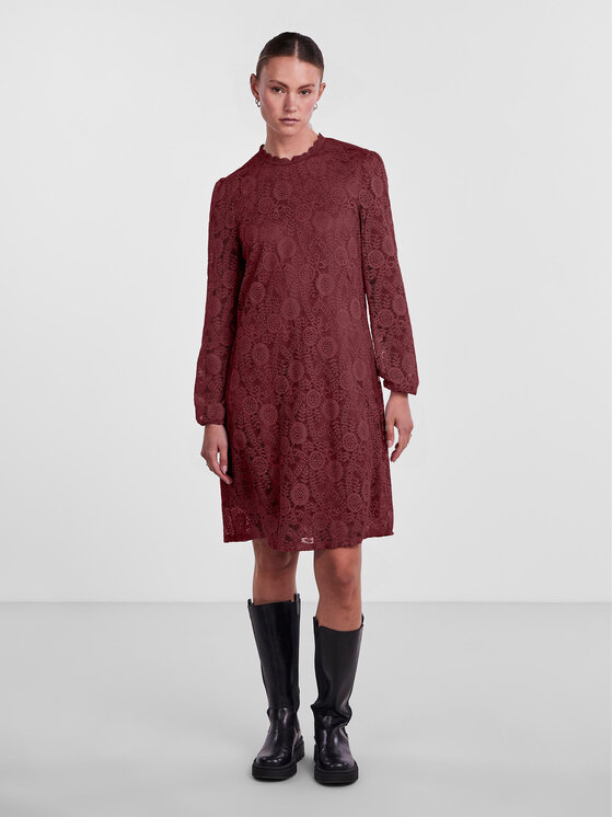 Pieces Pieces Повсякденна сукня 17139864 Бордовий Regular Fit