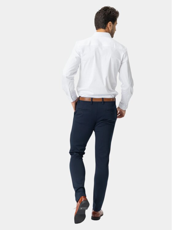 TeeShoppen TeeShoppen Spodnie garniturowe 'Perform Collection' Granatowy Slim Fit
