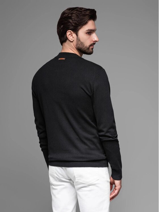 Ombre Ombre Sweter OM-SWZS-0124 Czarny Regular Fit