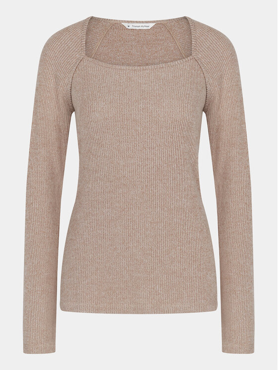 Triumph Triumph Koszulka piżamowa Thermal MyWear Top LSL 10216551 Beżowy Regular Fit