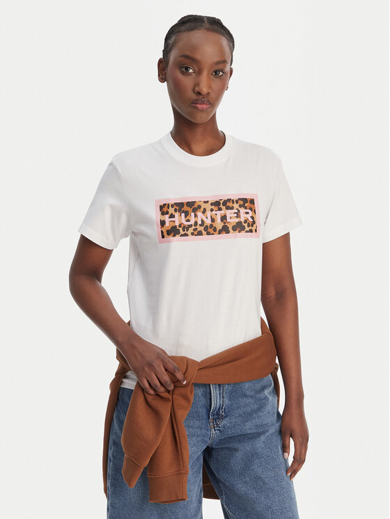 Hunter Hunter Тишърт Essentials HARW0011261 Бял Regular Fit
