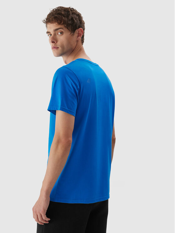 4F 4F Tričko 4FAW23TTSHM0876 Modrá Regular Fit