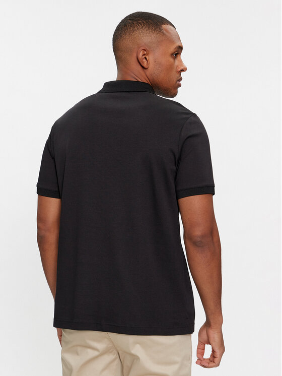 Calvin Klein Calvin Klein Polo Smooth Cotton Welt Zip Polo K10K112754 Crna Regular Fit