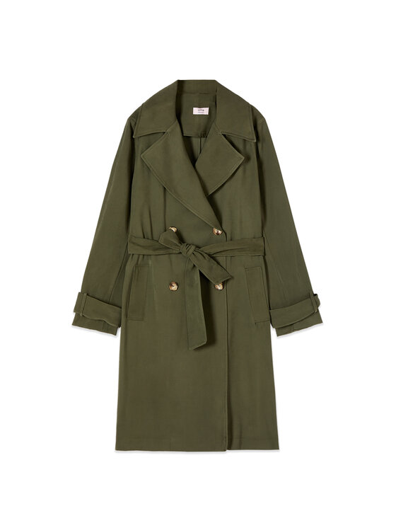 Oltre Oltre Płaszcz zimowy 0038R000539N035 Zielony Baggy Fit