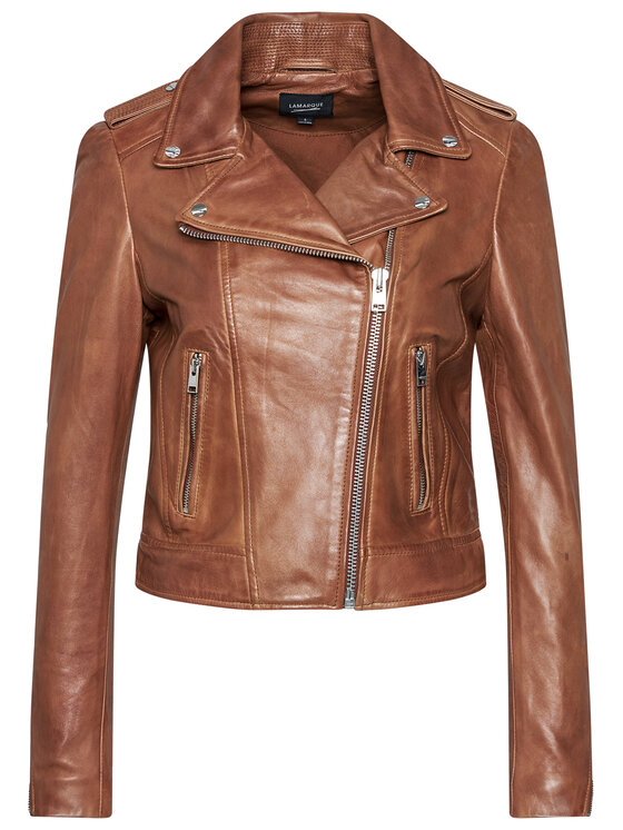 LaMarque LaMarque Geacă de piele Donna 1090 Maro Regular Fit
