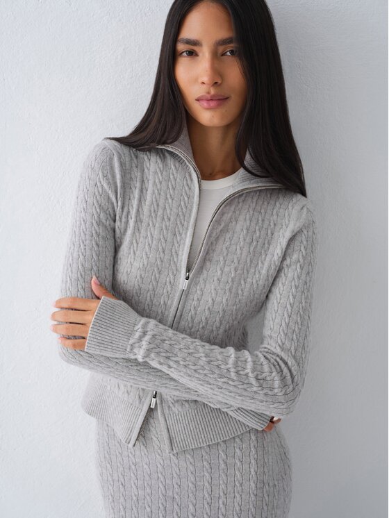 La Mania La Mania Sweter BING Szary jasny Basic Fit