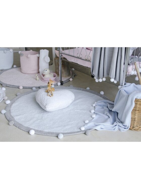 Lorena Canals Lorena Canals Dywan dziecięcy Dywan Bawełniany Bubbly Soft Blue Ø120 cm Niebieski