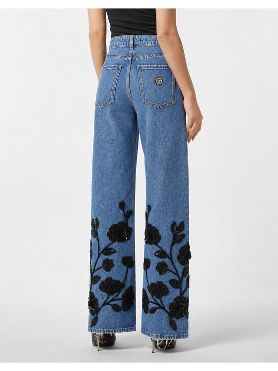 PHILIPP PLEIN PHILIPP PLEIN Džínsy 31206 Modrá Straight Fit