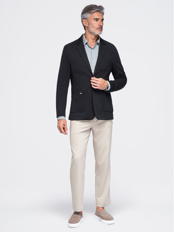 Ombre Ombre Marynarka M165 Czarny Slim Fit
