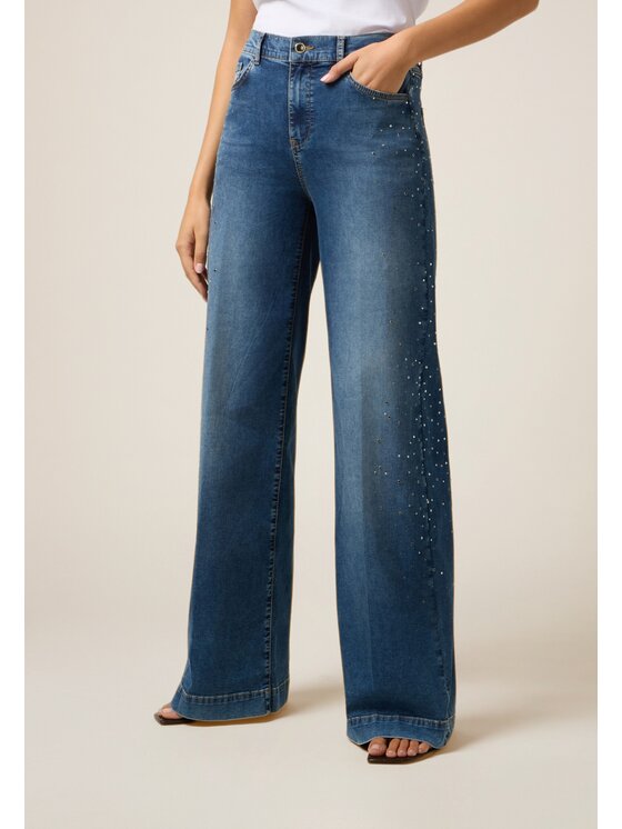 Oltre Oltre Jeans P446R008845N024 Blu Flare Fit