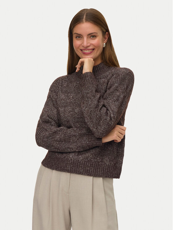 Vero Moda Vero Moda Bluză cu gât Virgo 10331875 Maro Regular Fit