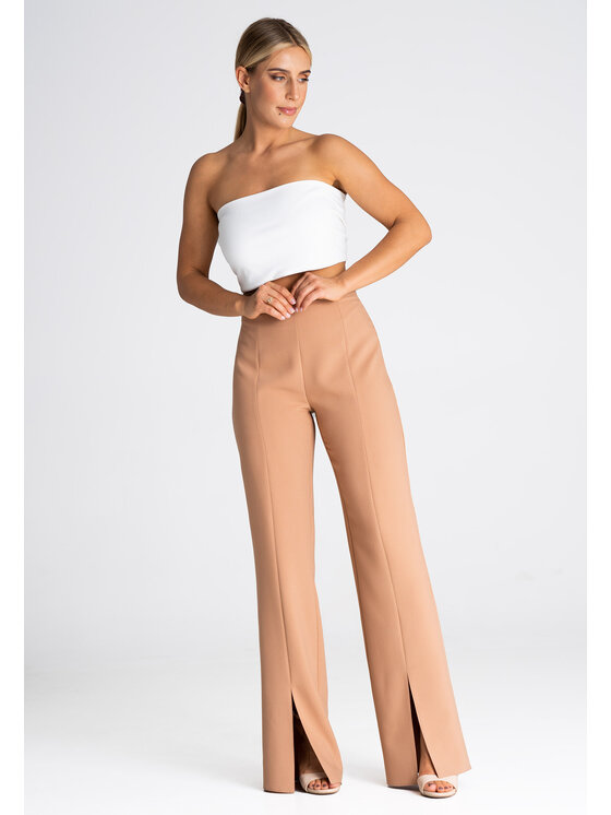 FIGL FIGLFIGL Pantaloni da donna M955 Marrone Regular Fit