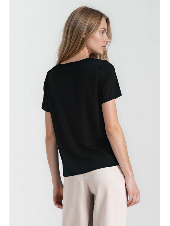 NIFE NIFE Bluzka B242 Czarny Relaxed Fit