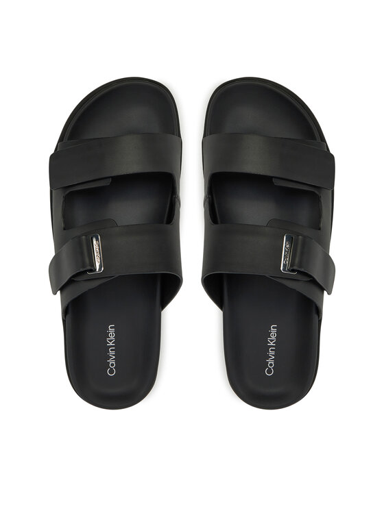 Calvin Klein Calvin Klein Šľapky Flat Adj Slide Eyelet HW0HW02489 Čierna
