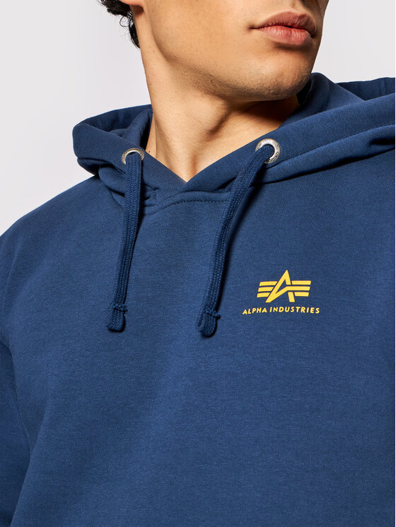 Alpha Industries Alpha Industries Bluza Basic Hoody Small Logo 196318 Granatowy Regular Fit