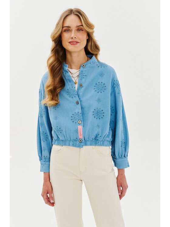 NAOKO NAOKO Prechodná bunda Dreamy Denim Modrá Regular Fit