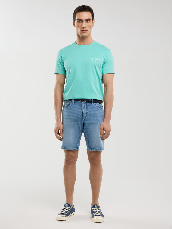 BIG STAR BIG STAR T-Shirt BRUNOMI Turkusowy Basic Fit