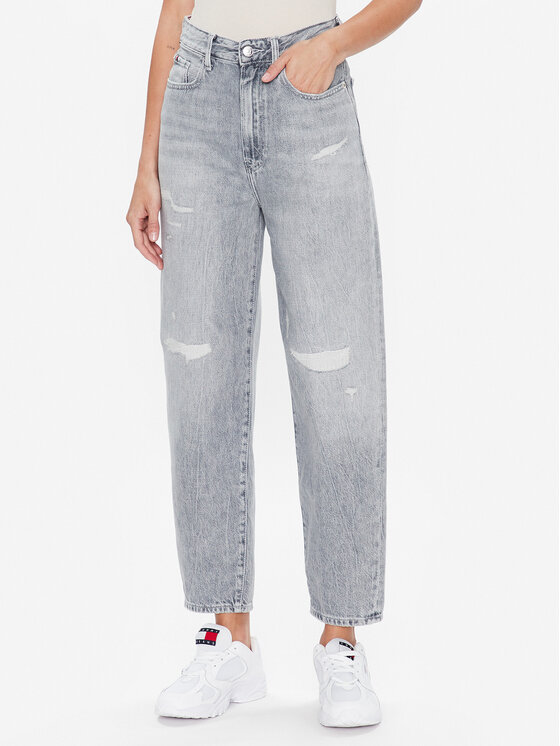 Tommy Hilfiger Jeans hlače WW0WW37153 Siva Balloon Fit