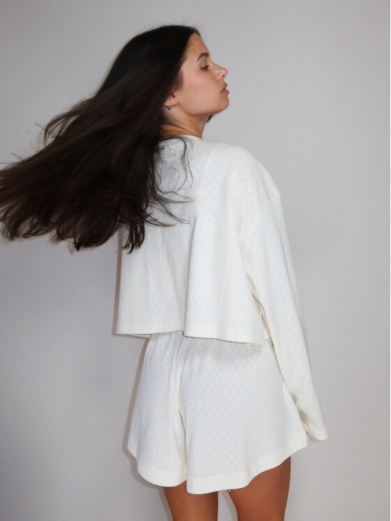 MissDenim MissDenim Mikina Pajama Overshirt Béžová Regular Fit