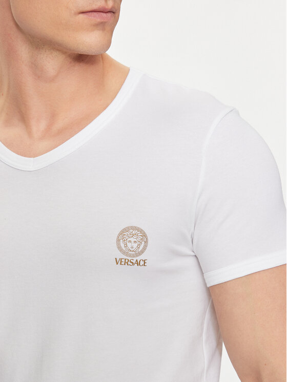 Versace Versace T-Shirt AUU01004 Biały Regular Fit
