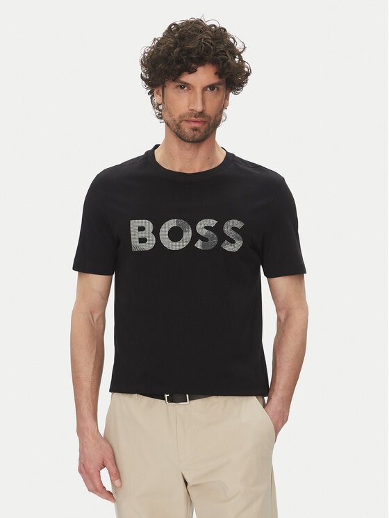 BOSS BOSS Póló Glamping 50537834 Fekete Regular Fit