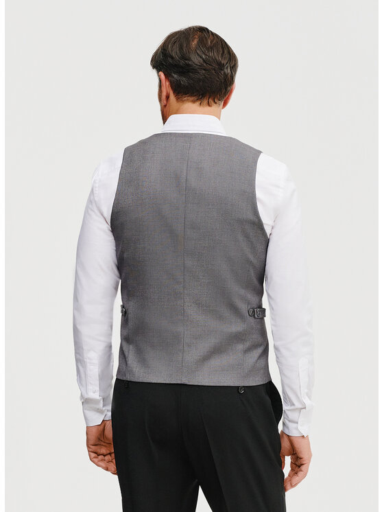 Pako Lorente Pako Lorente Kamizelka garniturowa P25SF-8X-002 Szary Slim Fit