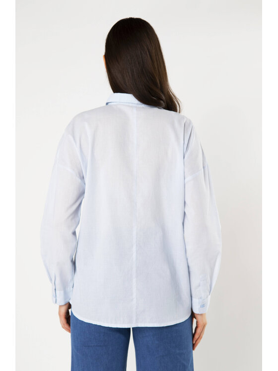 QUIOSQUE QUIOSQUE Halenka VOILE SHIRT Světle modrá Regular Fit