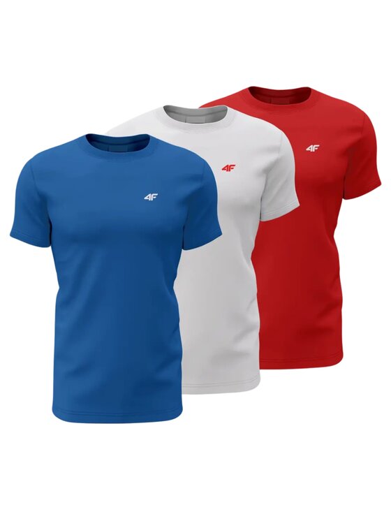 4F 4F Súprava 3 tričiek 4FWSS25TTSHM3097-90S Farebná Regular Fit