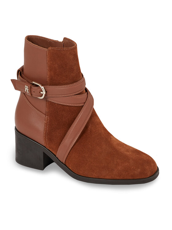 Tommy Hilfiger Tommy Hilfiger Ботильйони Elevated Essential Midheel Boot FW0FW07515 Коричневий