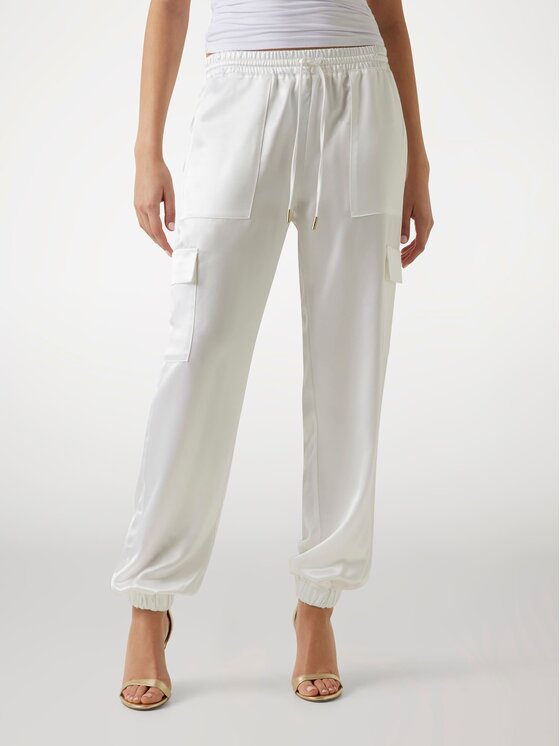 Guess Guess Spodnie materiałowe 172809 Biały Slim Fit