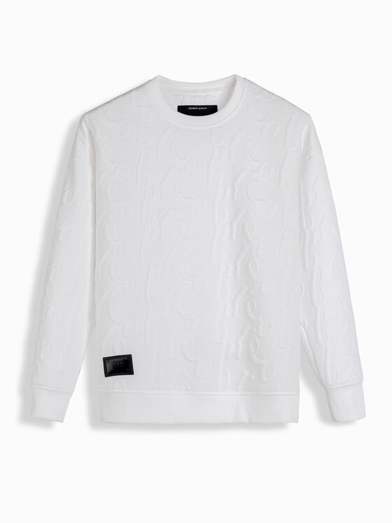 Ombre Ombre Mikina OM-SSNZ-0164 Bílá Relaxed Fit