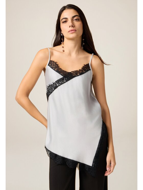 Oltre Oltre Bluzka 2103R003198N0R3 Szary Regular Fit