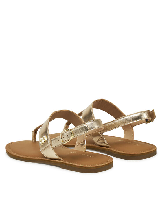 Tommy Hilfiger Tommy Hilfiger Sandále Metallic Leather Thong Sandal FW0FW08798 Zlatá
