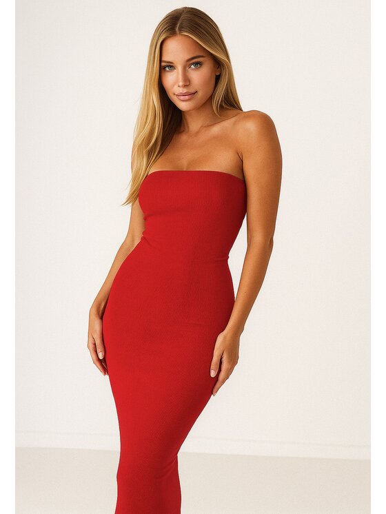 Nudyess Nudyess Vestito estivo 1022E Rosso Fitted Fit