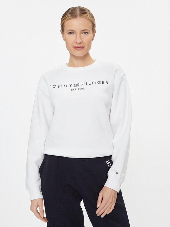 Tommy Hilfiger Tommy Hilfiger Sweatshirt Logo WW0WW39791 Weiß Regular Fit