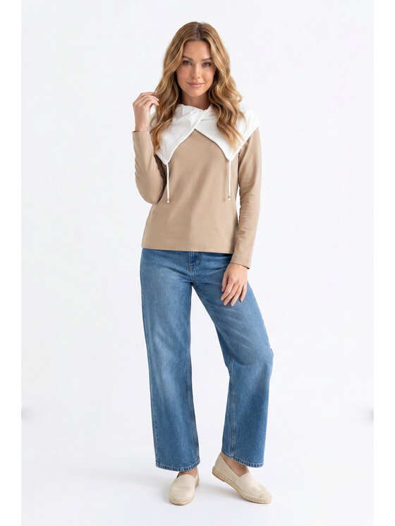 FIGL FIGL Μπλούζα M1365 Μπεζ Regular Fit