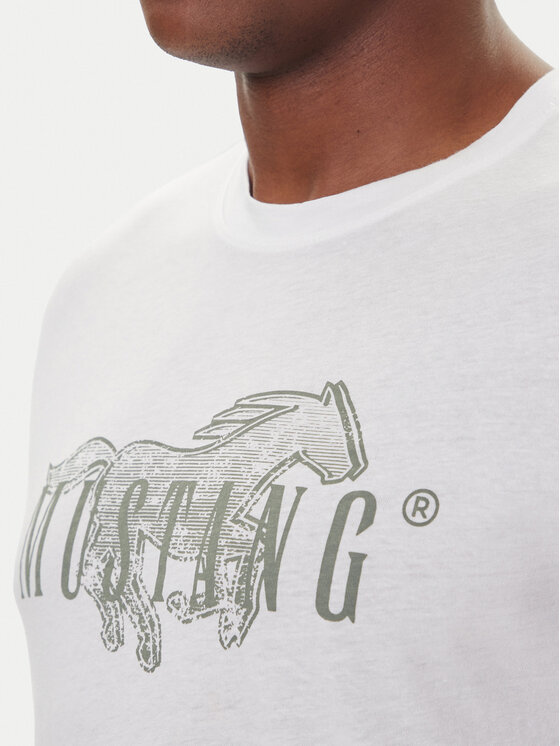 Mustang Mustang T-Shirt Austin 1016858 Biały Regular Fit