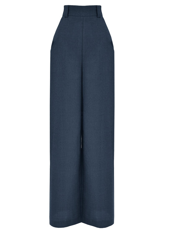 Kasia Zapała Kasia Zapała Spodnie materiałowe Celeste blue Niebieski Slim Fit